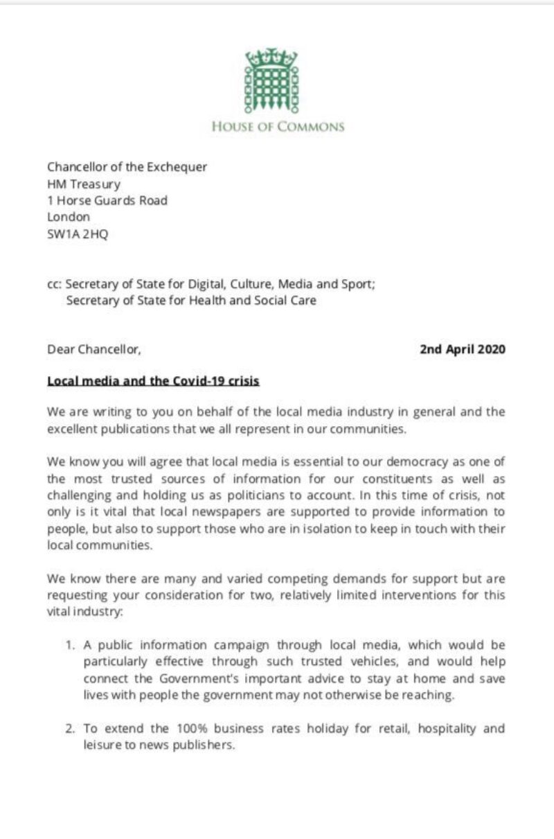 Our joint letter calls on the government to carry out a public information campaign through local media.