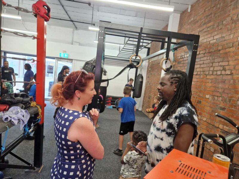 Louise with a parent attending the session